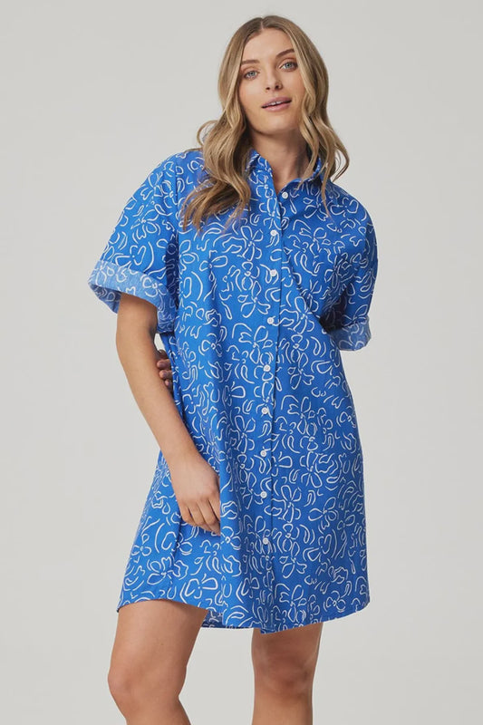 Clare Shirt/ Dress - Cobalt