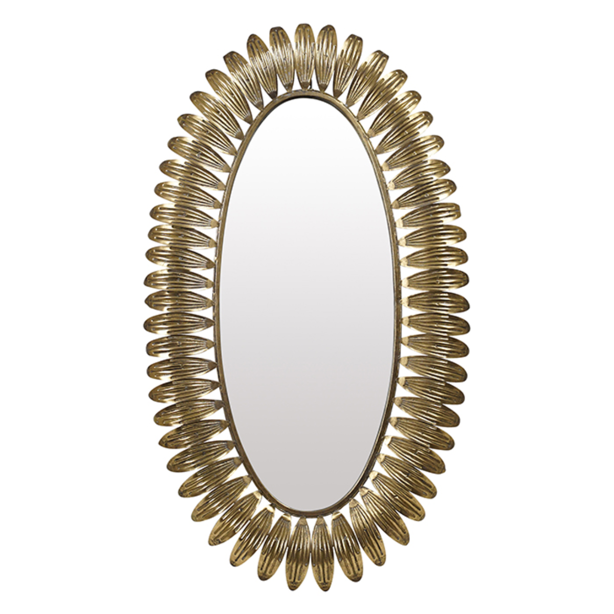 Gold Oval Leaf Mirror