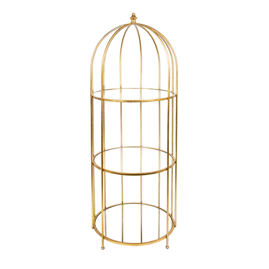Gold Iron Tall Tri Level Cage